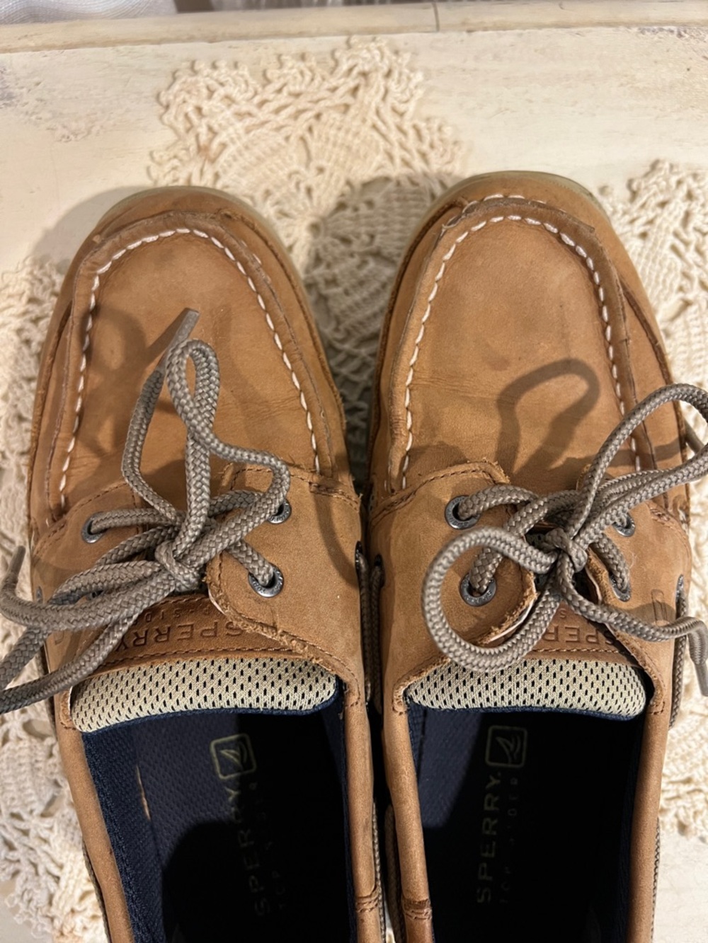 Sperry Top-Sider Leather Boat Shoes Tan Brown Lace Up Women’s Size 6 - Picture 10 of 11
